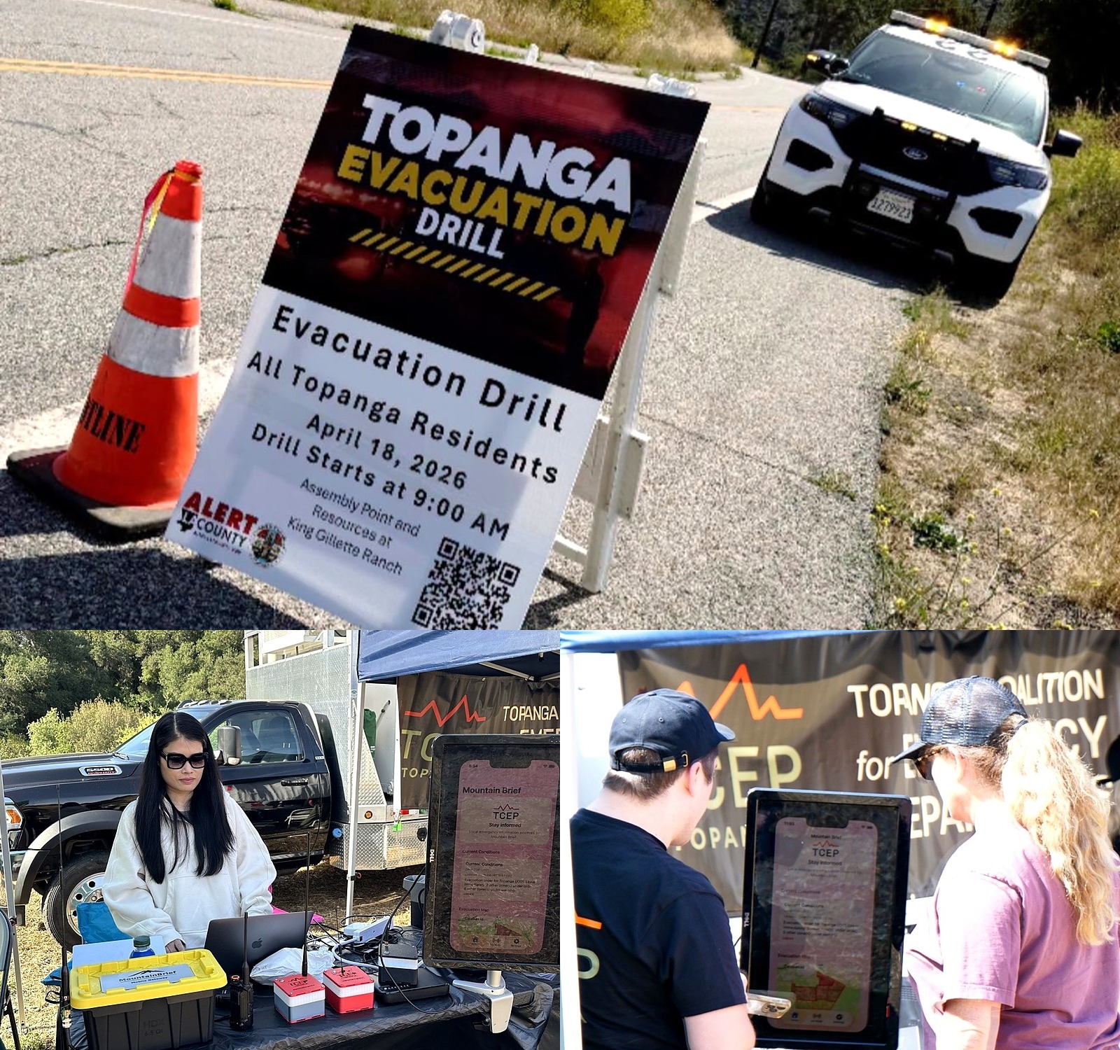 Topanga evacuation drill and Mountain Brief pilot deployment